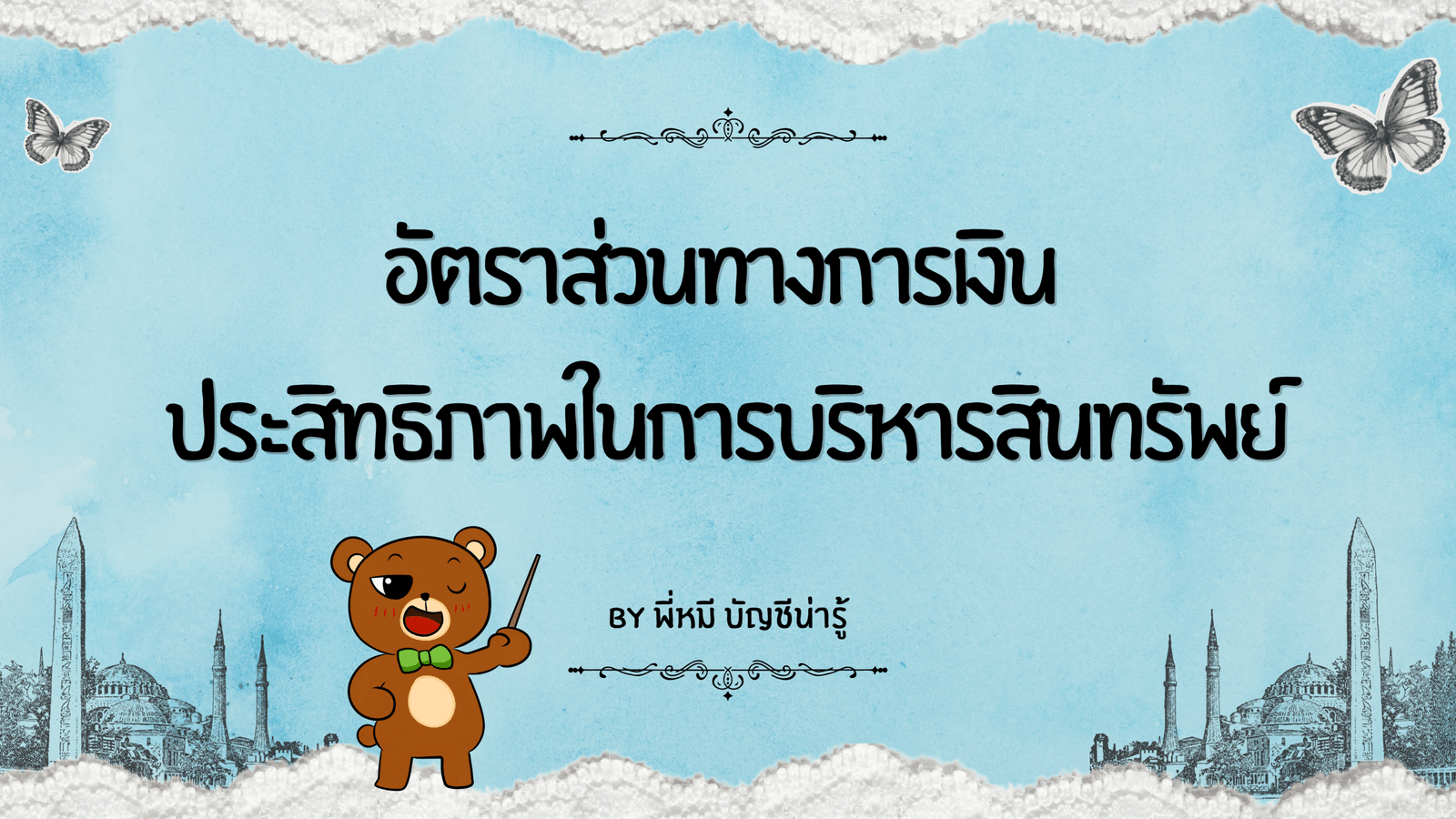 อัตราส่วนทางการเงิน ประสิทธิภาพในการบริหารสินทรัพย์